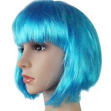 파티 코스프레 단발머리 가발, 07스카이블루, 1개 완구_취미/역할놀이 반품 최저가 4,290원