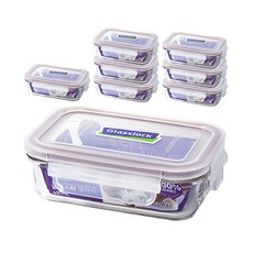 글라스락 퍼플에디션 직사각 밀폐용기, 400ml, 8개 주방용품/밀폐용기/반찬통 반품 최저가 33,260원