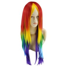 파티복닷컴 긴생머리 파티가발 ROGB40001, 무지개 문구/오피스/파티/이벤트 반품 최저가 16,580원