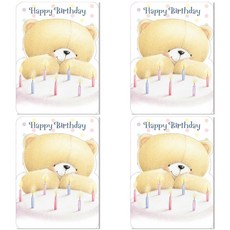 홀마크 곰돌이 생일축하 감사 카드, KFF1678, 4세트 문구/오피스/카드/엽서/봉투 반품 최저가 6,000원
