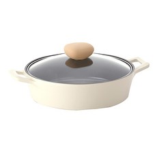 네오플램 캐럿 유리뚜껑 전골냄비, 24cm, 아이보리, 1개 주방용품/냄비/프라이팬 반품 최저가 39,420원