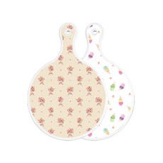 로엠디자인 양면 원형 서빙 도마 담황색꽃다발, 아이스크림, 1개 주방용품/주방조리도구 반품 최저가 3,830원