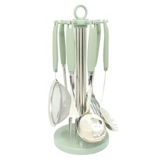 제니얼 마노760 회전걸이 조리도구 8종세트, 스테인레스 실버 + 그린, 1개 주방용품/주방조리도구 반품 최저가 23,660원