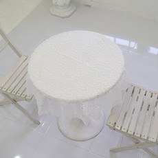 바이데코 블루밍 자카드 레이스 원형 식탁보, 화이트, 90 x 90 cm, 1개 홈인테리어/카페트/쿠션 반품 최저가 10,160원
