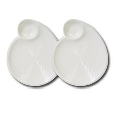 라임올리브 트윈 서빙 플레이트 접시 원형, 2개, 단품, 화이트 주방용품/접시/플레이트 반품 최저가 8,550원