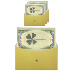 럭키심볼 행운의 네잎클로버 생화 1조 달러 코팅카드, 혼합색상, 4세트 문구/오피스/카드/엽서/봉투 반품 최저가 4,130원