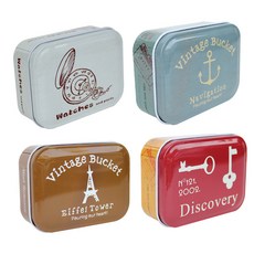 퍼닉 세계여행 틴케이스 4p세트 시계 + 마린 + 에펠탑 + 열쇠, 1세트 생활용품/수납/정리 반품 최저가 14,000원