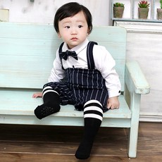 아이엠베베 남아용 제임스 턱시도 셔츠 화이트 + 멜빵바지 + 보타이 세트 출산/유아동/유아동패션 반품 최저가 6,760원