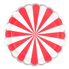 파티팡 스트라이프 일회용 파티 접시 23cm 레드, 10개, 3개 주방용품/일회용품/종이컵 반품 최저가 8,280원