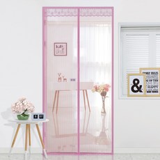다샵 일체형 자석 방문 현관 모기장, 핑크 홈인테리어/커튼/블라인드 반품 최저가 6,670원