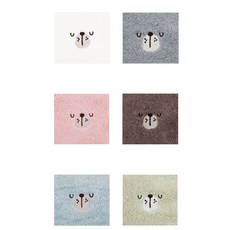 송월타월 해피페이스 곰 고리수건 6종 세트, 화이트, 그레이, 핑크, 브라운, 블루, 그린, 1세트 홈인테리어/수건/타월 반품 최저가 20,260원