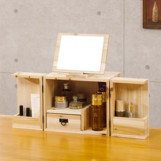 포메리트 삼나무 화장품 정리함 양문형 소, 원목색 홈인테리어/싱글하우스 반품 최저가 36,120원