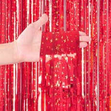 파티쇼 은박수술 커튼 스타프린트 4p, 레드, 4개 문구/오피스/파티/이벤트 반품 최저가 4,140원