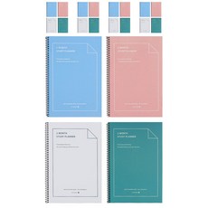 모닝글로리 두달 스터디플래너 4종 x 5p세트, 핑크, 화이트, 그린, 스카이블루 문구/오피스/다이어리/플래너 반품 최저가 14,320원