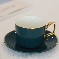 공간안애 더골드 빈티지 커피잔 + 받침 + 티스푼 세트, 그린, 1세트 주방용품/주전자/커피/티용품 반품 최저가 13,300원