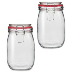 미르 메탈글라스자 클립 유리병, 1L, 2개 주방용품/밀폐저장/도시락 반품 최저가 6,550원