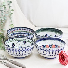 폴라브 우동 대접 4종 세트, 체리, 클로버, 데이지, 로즈, 1세트 주방용품/그릇/홈세트 반품 최저가 34,600원