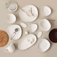 끌리메 페블 2인 그릇 세트 15p, 크림화이트, 식기 10종, 15개 주방용품/그릇/홈세트 반품 최저가 30,640원