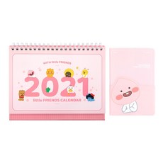 아이콘스 리틀프렌즈 2021 스몰 탁상 캘린더 + 먼슬리 플래너 세트, 핑크 문구/오피스/다이어리/플래너 반품 최저가 4,410원