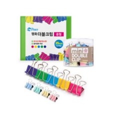 피스코리아 컬러 더블크립 15mm + 25mm, 특소 + 중, 50개, 1세트 문구/오피스/학용품/수업준비 반품 최저가 6,680원