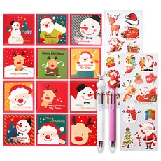 투영디자인 크리스마스 카드 12종 + X mas 6색 볼펜 2p + X mas 롱데코 스티커 2p, 혼합색상(카드), 랜덤발송(볼펜, 스티커), 1세트 문구/오피스/카드/엽서/봉투 반품 최저가 7,520원