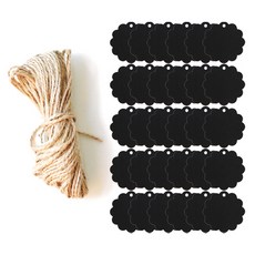 도나앤데코 이비 플라워 원형 태그 98p + 크라프트 마끈 10m 세트, 블랙, 1세트 문구/오피스/데코/포장용품 반품 최저가 3,900원