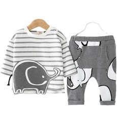 엘리펀트 스트라이프 신생아 상하복 세트 출산/유아동/유아동패션 반품 최저가 8,280원