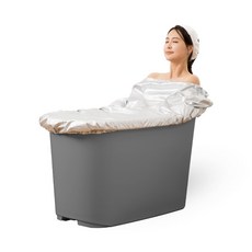씨에스리빙 퓨어 버블 바스 반신욕조 대형 + 사우나 커버 세트, 그레이, 1개 undefined/undefined 반품 최저가 33,060원
