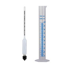 알콜 도수 측정계 + 100ml 실린더, 혼합색상, 1개 주방용품/주방조리도구 반품 최저가 12,050원