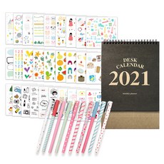 투영디자인 달달 컬러젤 펜 10종 세트+ 다꾸 인스 스티커 28종 + 크라프트 2021 달력, 블랙 문구/오피스/다이어리/플래너 반품 최저가 4,690원