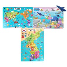 EQ IQ 판퍼즐 3종세트: 우리 나라 세계 여행 바닷속, 그린키즈 출산/유아동/유아동도서 반품 최저가 8,430원