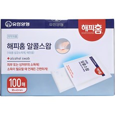 해피홈 알콜 스왑, 100개입, 1개 undefined/undefined 반품 최저가 2,960원