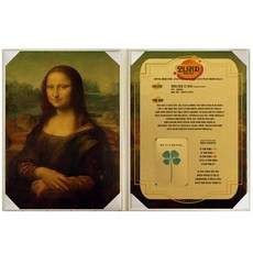 럭키심볼 행운의 선물 네잎클로버 생화 명화 고급케이스 & 네잎생화 코팅카드 세트, 모나리자, 1세트 문구/오피스/카드/엽서/봉투 반품 최저가 4,450원