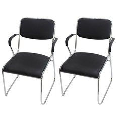 오에이데스크 팔걸이 크롬라운딩의자, 블랙, 2개 문구/오피스/사무용품 전문관 반품 최저가 55,610원