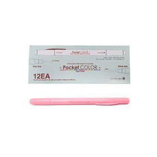 모닝글로리 700 포켓칼라펜 양면, 피치핑크, 12개 문구/오피스/학용품/수업준비 반품 최저가 4,370원