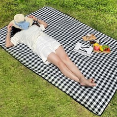 하늬통상 피크닉 방수 대형 돗자리, 블랙체크 스포츠/레저/캠핑전문관 반품 최저가 7,960원