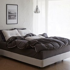 라뽐므 코튼 구스이불 + 이불커버 2종세트 사계절용, 차콜그레이 홈인테리어/침구 반품 최저가 67,490원