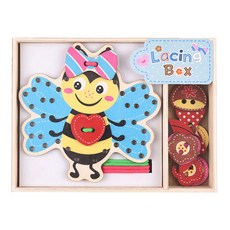 해피타운 원목 실꿰기 꿀벌, 1세트 완구_취미/학습완구/교구 반품 최저가 7,540원