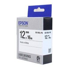 엡손 라벨 카트리지 SS12KL-PX, 테이프(WHITE), 문자(BLACK), 16m 문구/오피스/사무용품 전문관 반품 최저가 14,300원