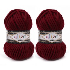 alize 마마니트 슈퍼라나 메가필 털실, 와인, 2개 홈인테리어/실 반품 최저가 7,920원