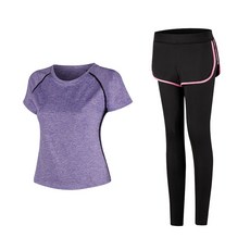 나야스타일 여성용 요가복 반팔 상의 + 반바지 레깅스 세트 2107 스포츠/레저/여성스포츠의류 반품 최저가 9,840원