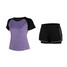 나야스타일 여성용 요가복 반팔 상의 + 반바지 세트 2010 스포츠/레저/여성스포츠의류 반품 최저가 19,460원