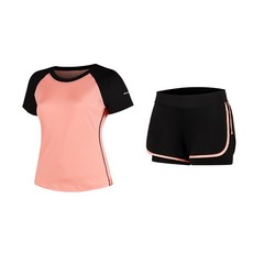 나야스타일 여성용 요가 반팔 상의 + 반바지 세트 1214 스포츠/레저/여성스포츠의류 반품 최저가 18,840원