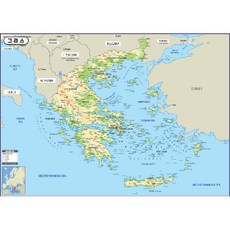 지도닷컴 지형 코팅형 그리스 지도 150 x 110 cm, 1개 문구/오피스/학용품/수업준비 반품 최저가 43,800원