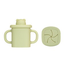 모두아이 실리콘 곰돌이 사각 스파우트컵 350ml + 스낵컵 세트, 그린빈, 1세트 주방용품/유아동컵/빨대컵 반품 최저가 26,320원