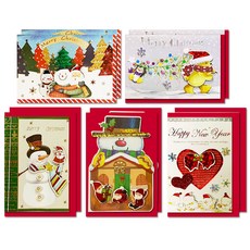 1200크리스마스 카드 D12 1~5 5종 세트, 혼합색상, 2세트 문구/오피스/카드/엽서/봉투 반품 최저가 7,360원