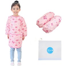 플리에 아동용 긴소매 앞치마 핑크 리본 + 팔토시 + 지퍼백 문구/오피스/미술/화방용품 반품 최저가 19,800원