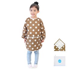 플리에 아동용 미술 앞치마 + 두건 도트 세트, 브라운 문구/오피스/미술/화방용품 반품 최저가 9,580원