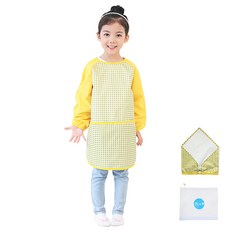 플리에 아동용 미술 앞치마 + 두건 체크무늬 세트, 그린 문구/오피스/미술/화방용품 반품 최저가 19,220원