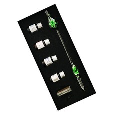 미니제이드 크리스탈 유리 펜 그린 & 홀더 잉크 4p 세트, 혼합 색상 문구/오피스/필기류 반품 최저가 8,400원